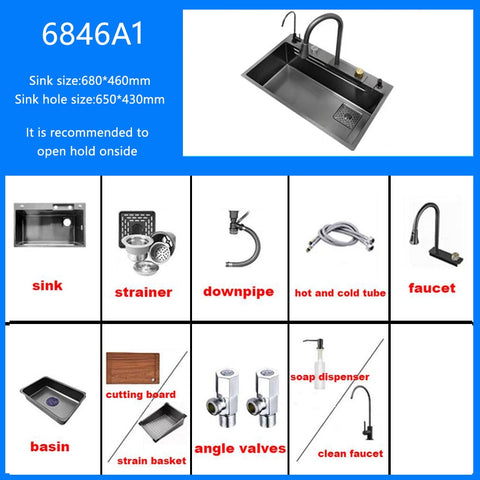 Smart Waterfall Faucet with LED Display