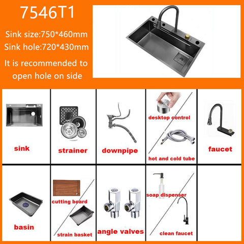 Smart Waterfall Faucet with LED Display