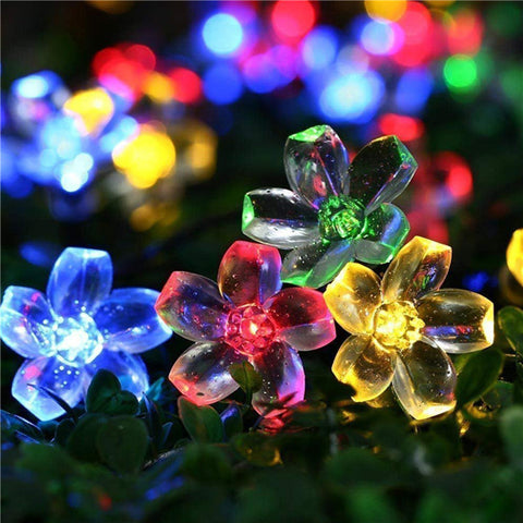 Colorful Cherry Blossoms Solar Decorative Flower Landscape Lamps