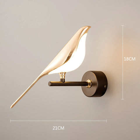 Modern Simplicity LED Wall Lamp Magpie bird Model