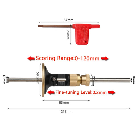 MOK-217 Precision European Line Chisel Depth Gauge