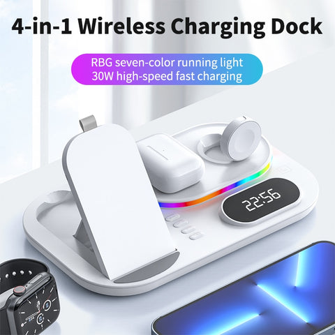 30W Wireless Charging Station Fast Magnetic Phone Charger