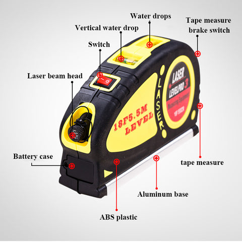 NV-666 Infrared Laser Multi-Purpose Horizon Vertical Tape Measure