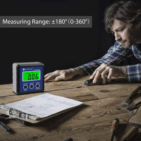 Neoteck Aluminum Mini Digital Protractor Inclinometer Electronic Level Box