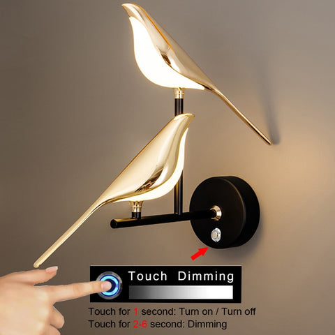 Modern Simplicity LED Wall Lamp Magpie bird Model