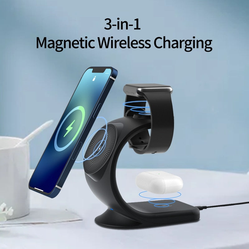 15W 3 in 1 Magnetic Wireless Charger