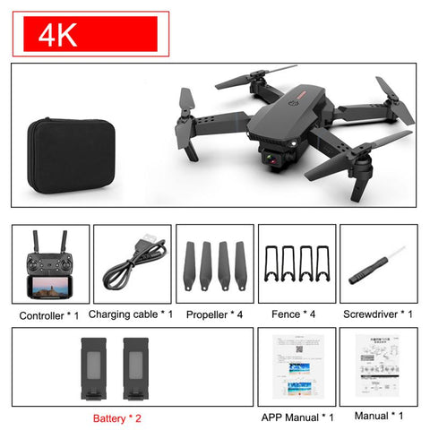 E88 Pro Drone 4k HD Dual Camera Visual Positioning 1080P WiFi FPV