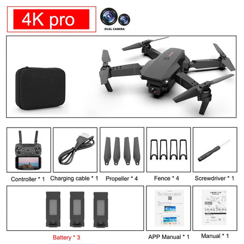 E88 Pro Drone 4k HD Dual Camera Visual Positioning 1080P WiFi FPV