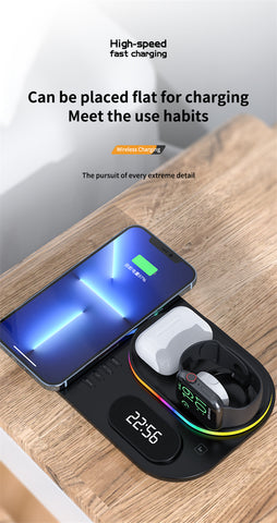A63 30W 4 in 1 Wireless Fast Charger Stand