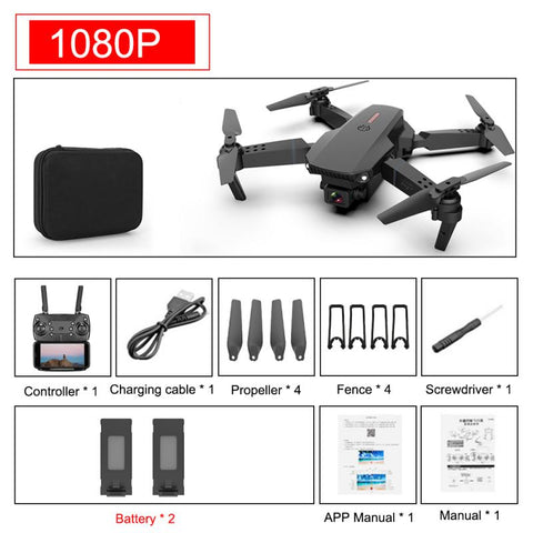 E88 Pro Drone 4k HD Dual Camera Visual Positioning 1080P WiFi FPV