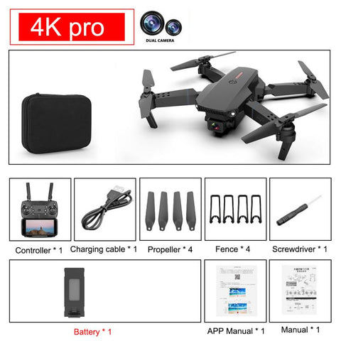 E88 Pro Drone 4k HD Dual Camera Visual Positioning 1080P WiFi FPV