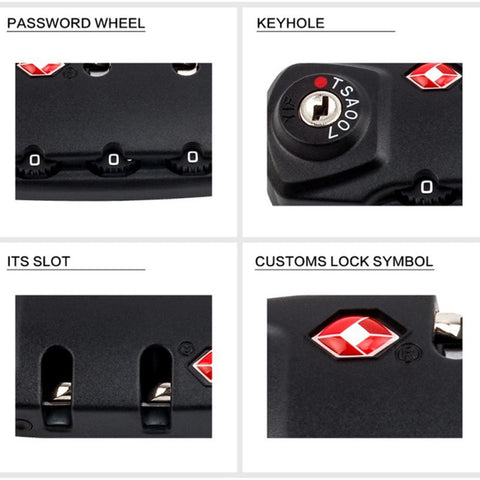 TSA 3-Digit Password Steel Wire Lock