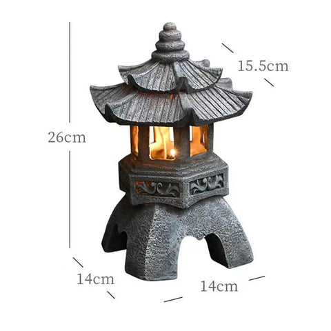Solar LED Zen Stone Tower Garden Decor Lamp