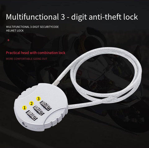 Motorcycle Helmet Lock with Extended Wire Rope