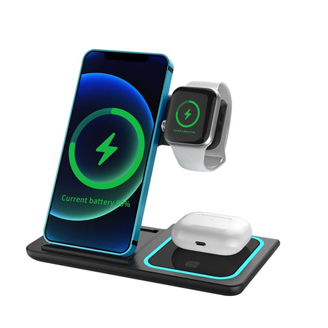 100W 3 in 1 Wireless Foldable Charger Stand