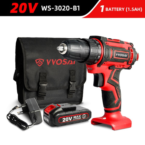 WS-3012 12V Max Screwdriver Cordless Drill Lithium-Ion Battery 3/8-Inch 2-Speed