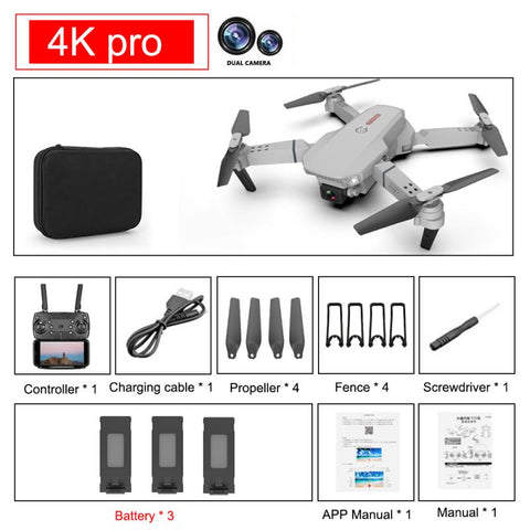 E88 Pro Drone 4k HD Dual Camera Visual Positioning 1080P WiFi FPV