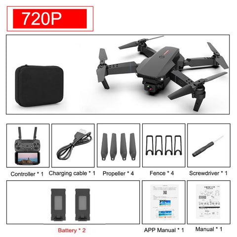 E88 Pro Drone 4k HD Dual Camera Visual Positioning 1080P WiFi FPV