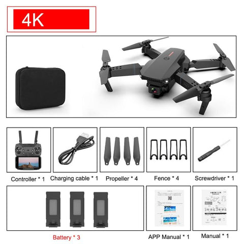 E88 Pro Drone 4k HD Dual Camera Visual Positioning 1080P WiFi FPV