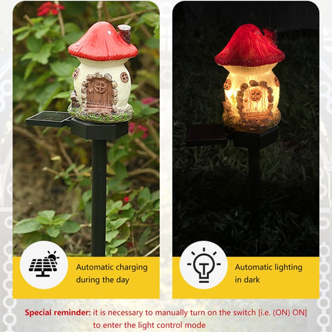 LED Miniature Fairy House Solar Powered Outdoor Decor