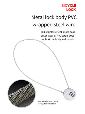Motorcycle Helmet Lock with Extended Wire Rope