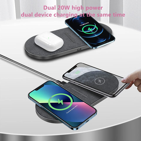 40W Dual Wireless Charging Pad