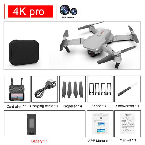 E88 Pro Drone 4k HD Dual Camera Visual Positioning 1080P WiFi FPV