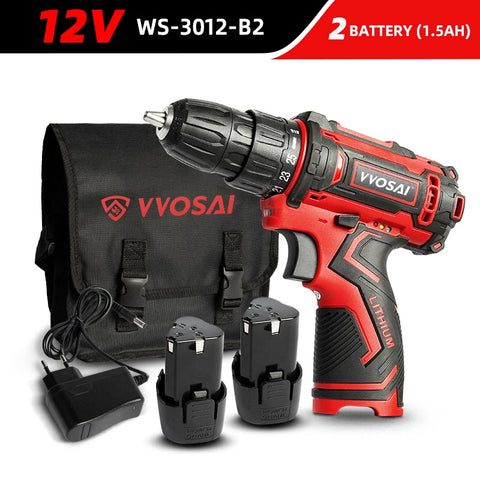 WS-3012 12V Max Screwdriver Cordless Drill Lithium-Ion Battery 3/8-Inch 2-Speed