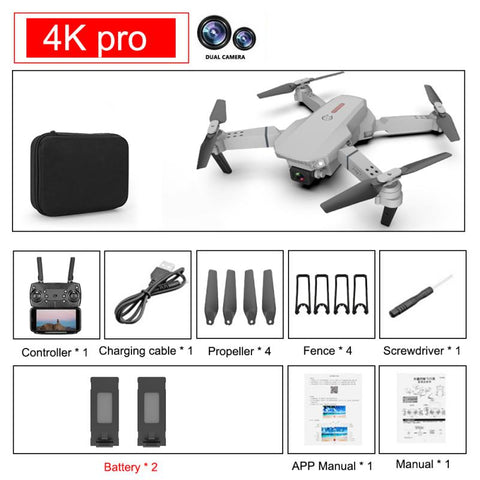 E88 Pro Drone 4k HD Dual Camera Visual Positioning 1080P WiFi FPV