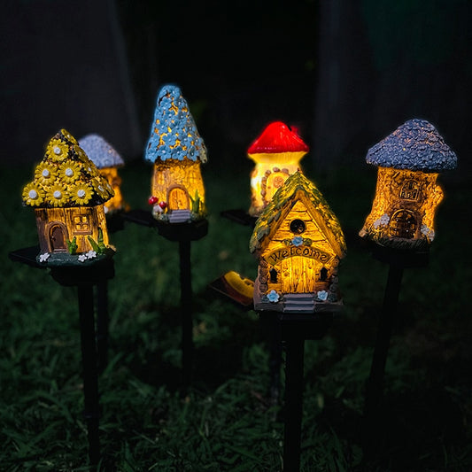 LED Miniature Fairy House Solar Powered Outdoor Decor