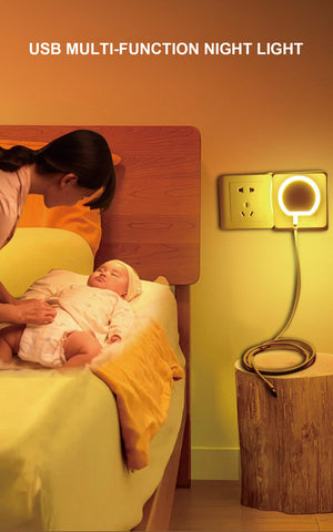 Multi-function Dual USB Sensor Lamp with Mobile Phone Power Charger 2.4A