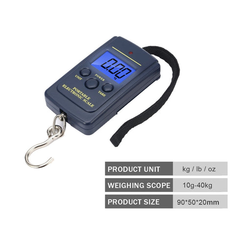 50kg/110lb Portable Electronic Hand Luggage Scale with LCD Digital Display