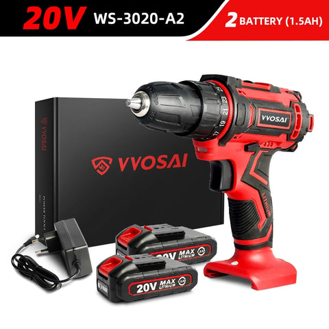 WS-3012 12V Max Screwdriver Cordless Drill Lithium-Ion Battery 3/8-Inch 2-Speed