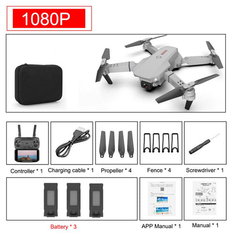 E88 Pro Drone 4k HD Dual Camera Visual Positioning 1080P WiFi FPV