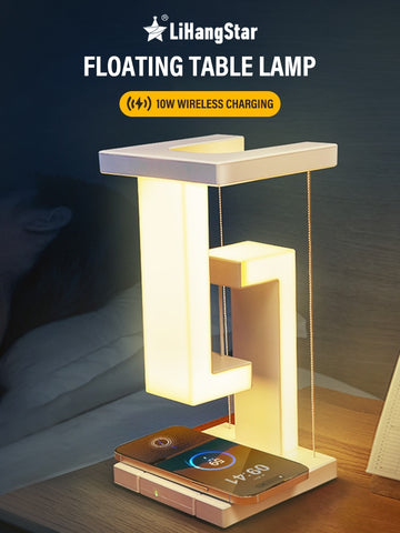 YD-501 LED Suspended Anti-gravity Night Light with 10W Wireless Charger