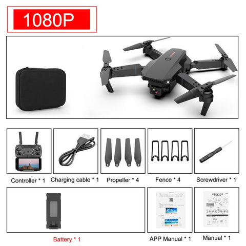 E88 Pro Drone 4k HD Dual Camera Visual Positioning 1080P WiFi FPV