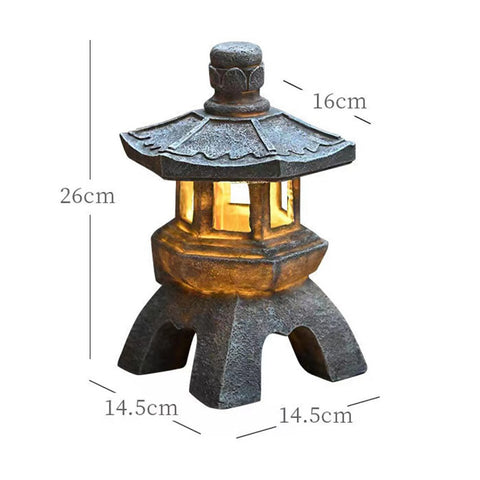 Solar LED Zen Stone Tower Garden Decor Lamp