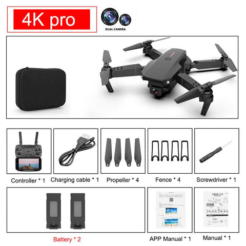 E88 Pro Drone 4k HD Dual Camera Visual Positioning 1080P WiFi FPV
